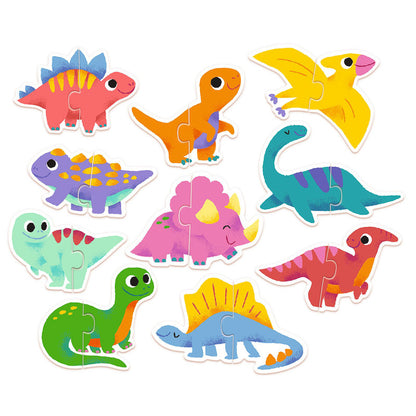 Djeco - Dinosaur Duo Puzzle - 10 x 2pc