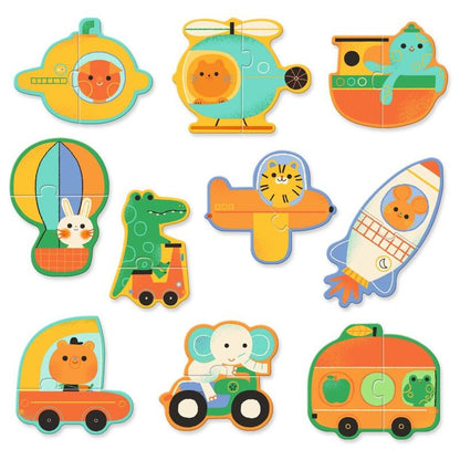 Djeco - Vehicles Duo Puzzle - 10 x 2pc
