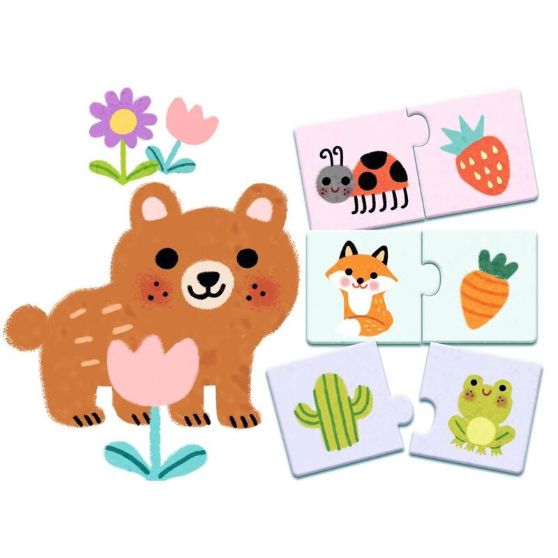 Djeco - Colours Duo Puzzle - 12 x 2pc