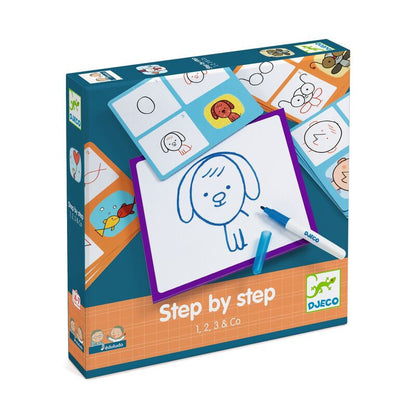Djeco - Step by Step 1, 2, 3 & Co - Learn to Draw Basic with White Board