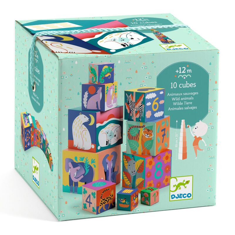 Djeco - Wild Animal Nesting & Stacking Blocks