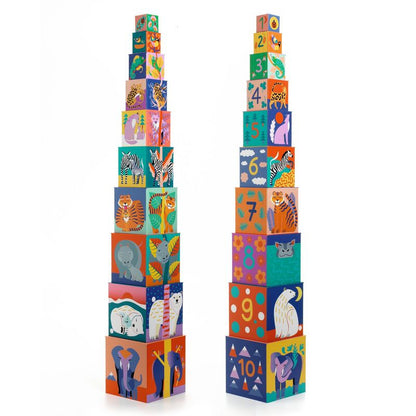 Djeco - Wild Animal Nesting & Stacking Blocks