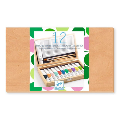 Djeco - Artist's Box with 12 Gouaches