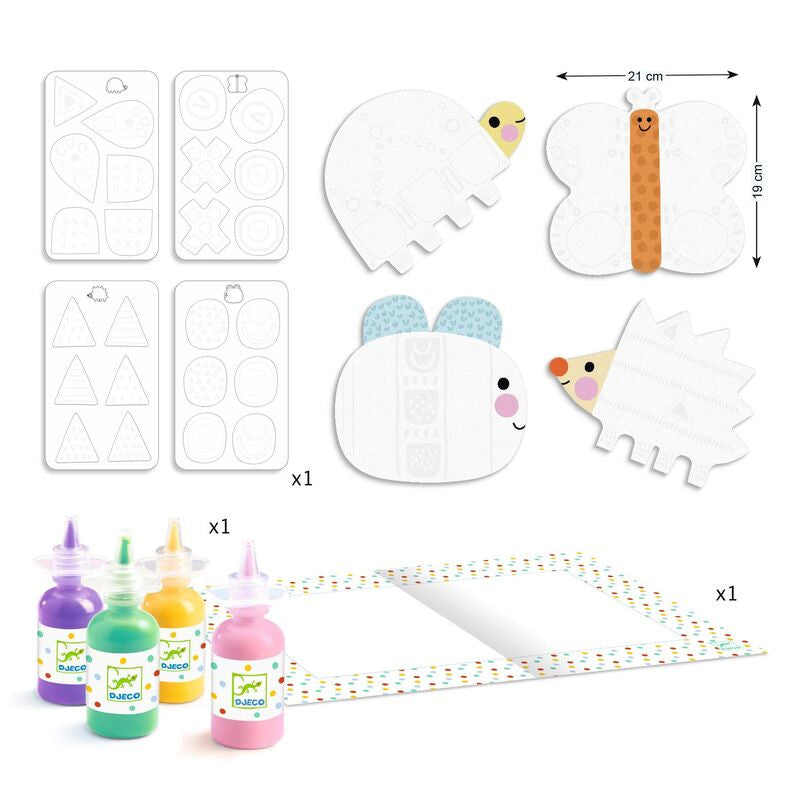 Djeco - Small Forms Magic Finger Painting Set