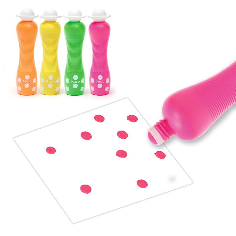 Djeco - Fluorescent Foam Markers 4pk