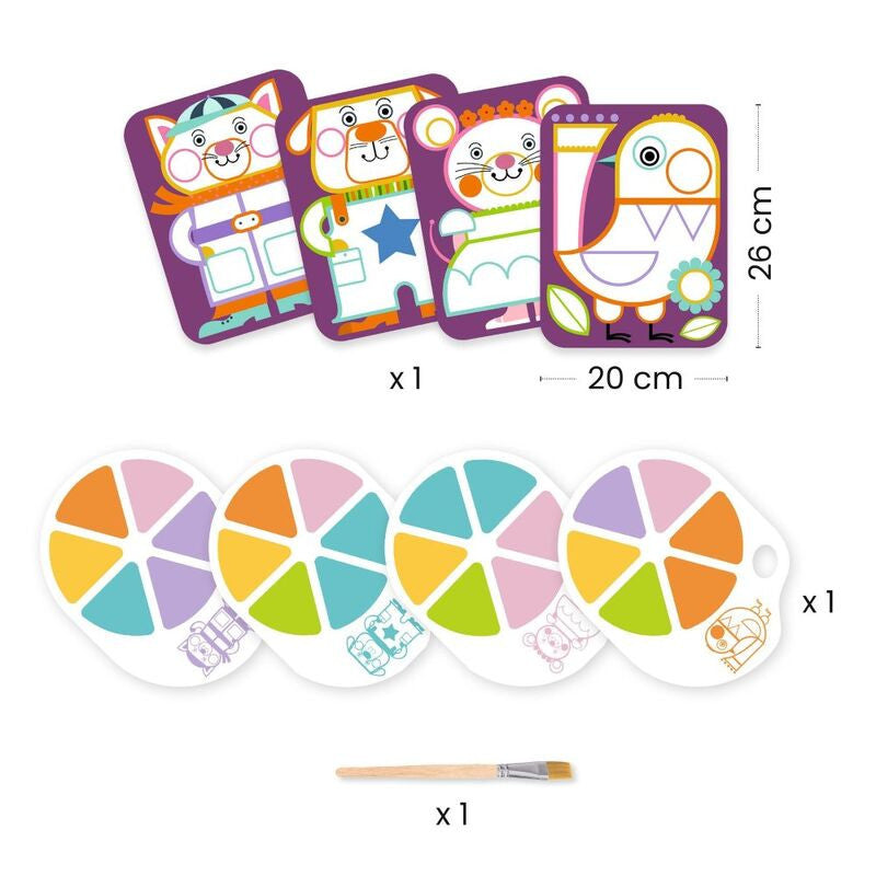 Djeco - Chubby Cheeks Animal Painting Set with Palette