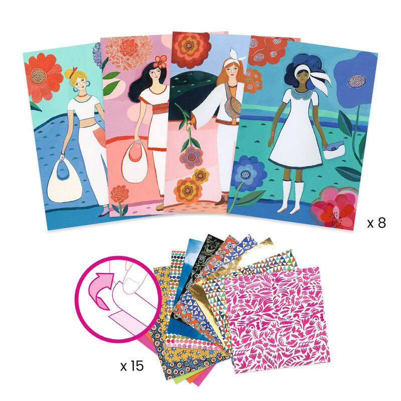 Djeco - Wax Trend Fashion Patterned Collage