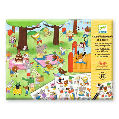 Djeco Decals - Party Time! Rub-On Transfers