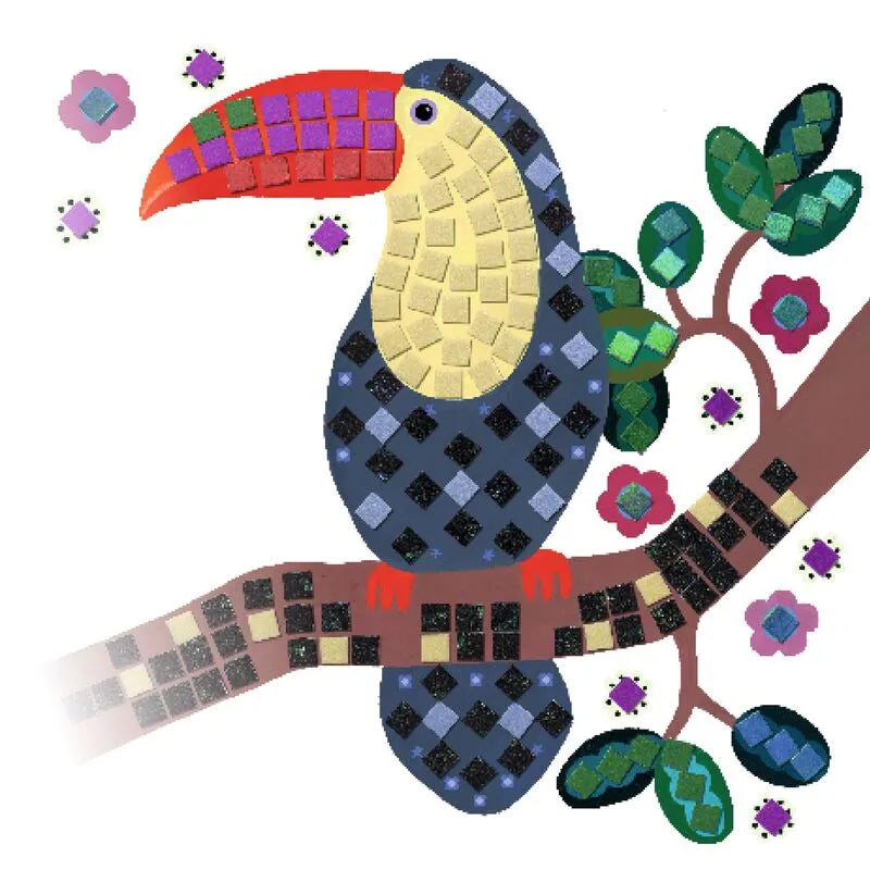Djeco Canopy Mosaics - Beginner Foam Sticker Kit, 4 Boards