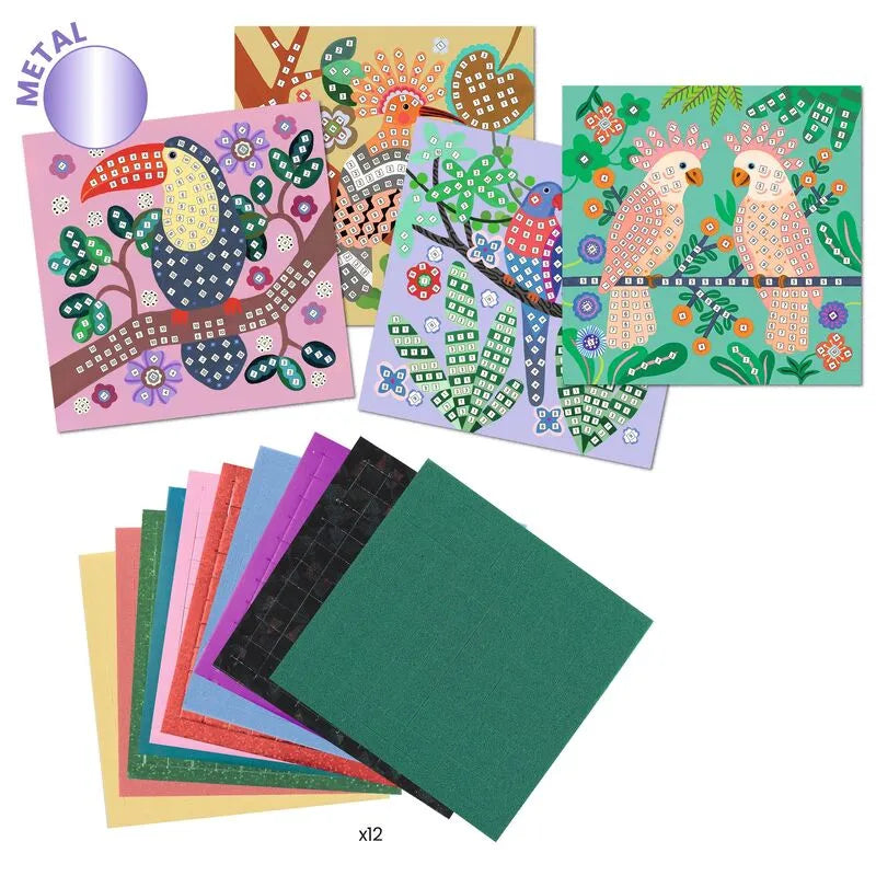 Djeco Canopy Mosaics - Beginner Foam Sticker Kit, 4 Boards