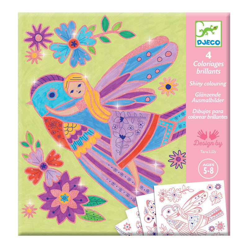 Djeco -  Shiny Colouring - Small Wings Colouring