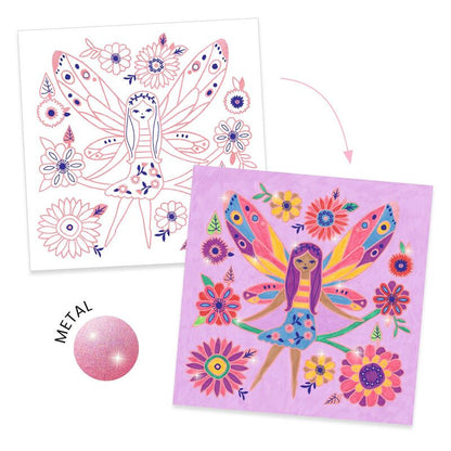 Djeco -  Shiny Colouring - Small Wings Colouring