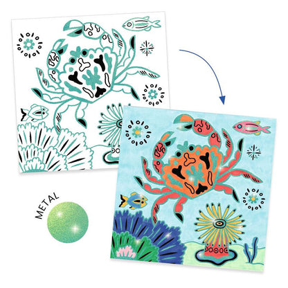 Djeco -  Shiny Colouring - Under the Sea Colouring