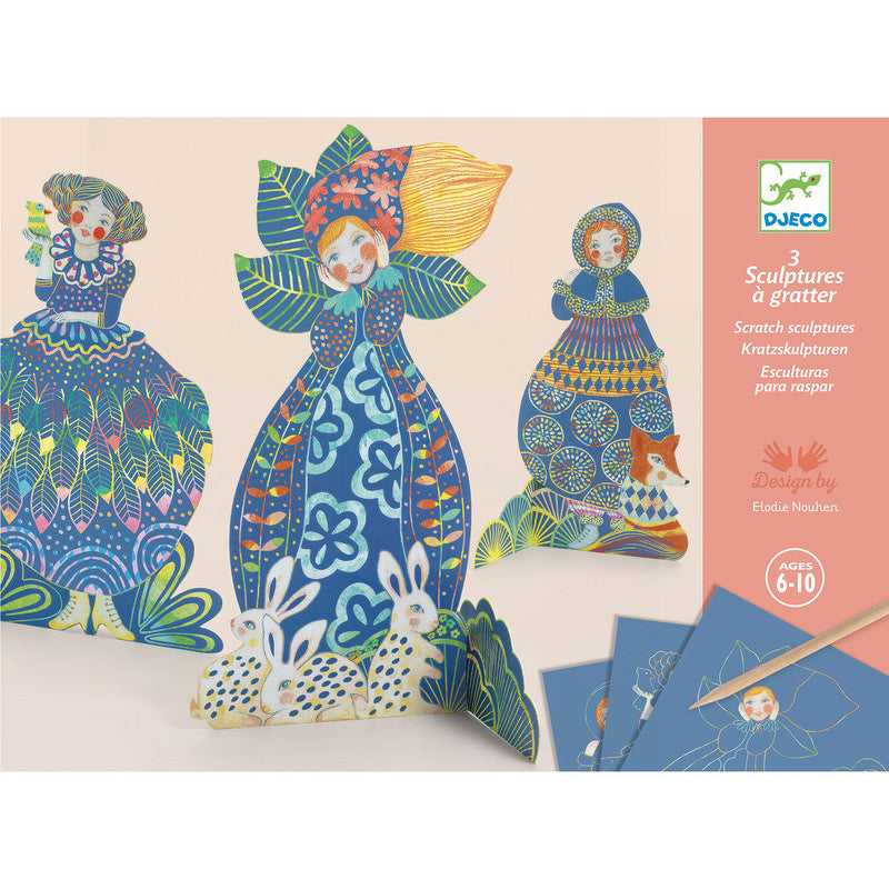 Djeco - Pretty Dresses Sculpture Scratch Cards