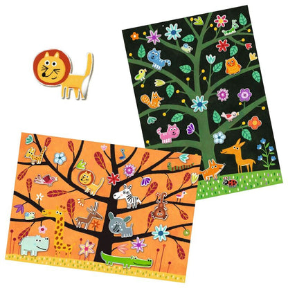 Djeco - Tree Climb 30 pc Reusable Puffy Stickers