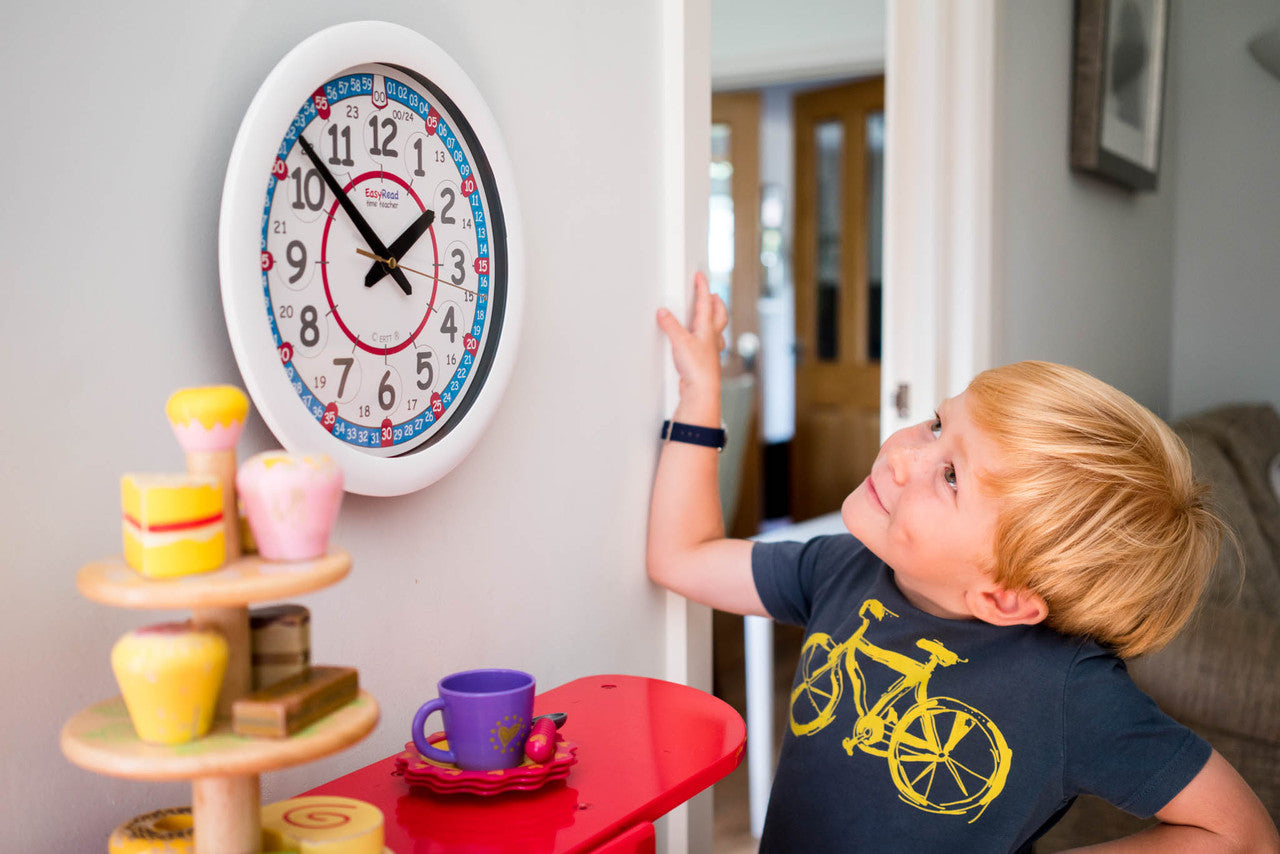 EasyRead Time Teacher: 12/24 Hour Clock - Red/Blue Face