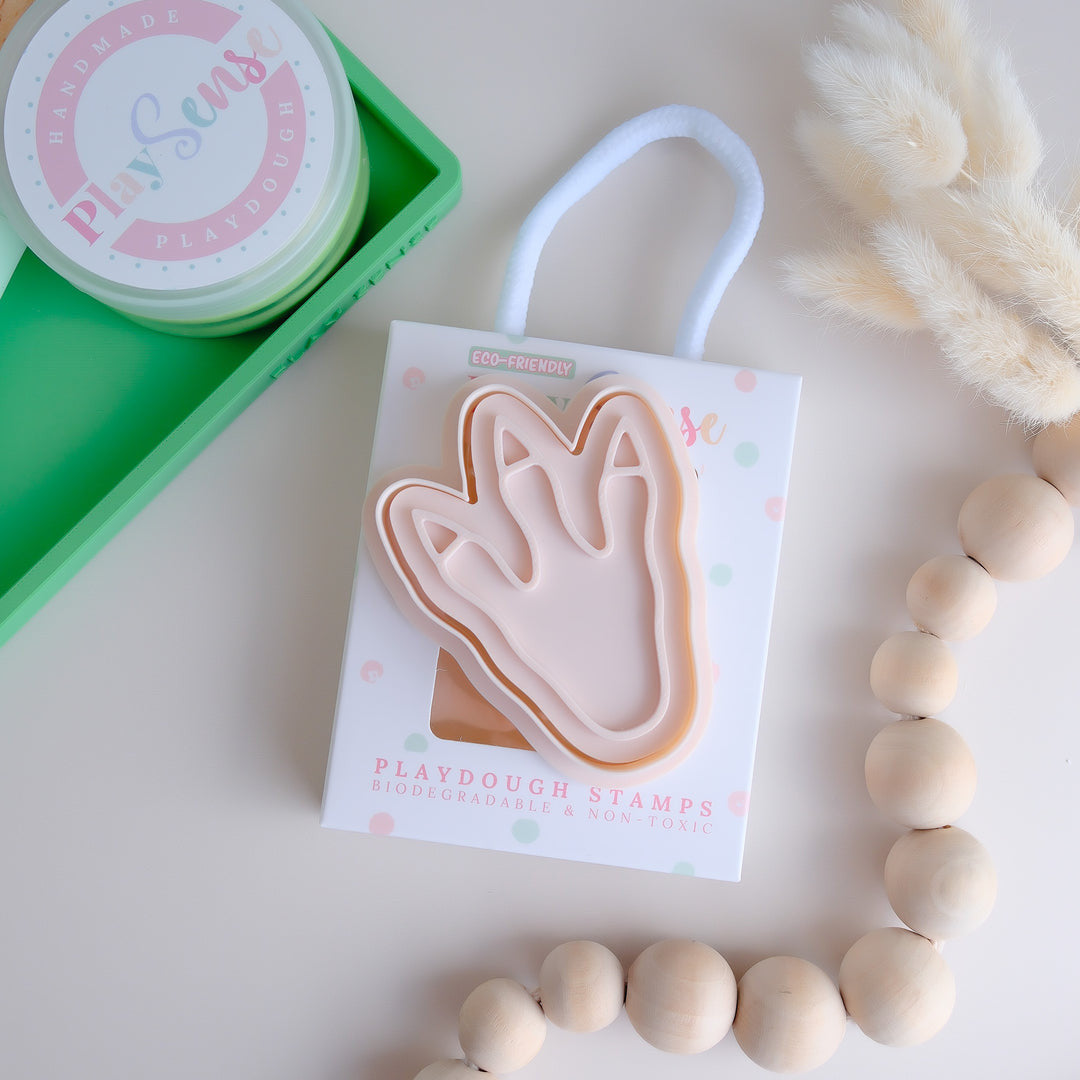 Play Sense - Eco Playdough Stamp Dino Foot Print Beige