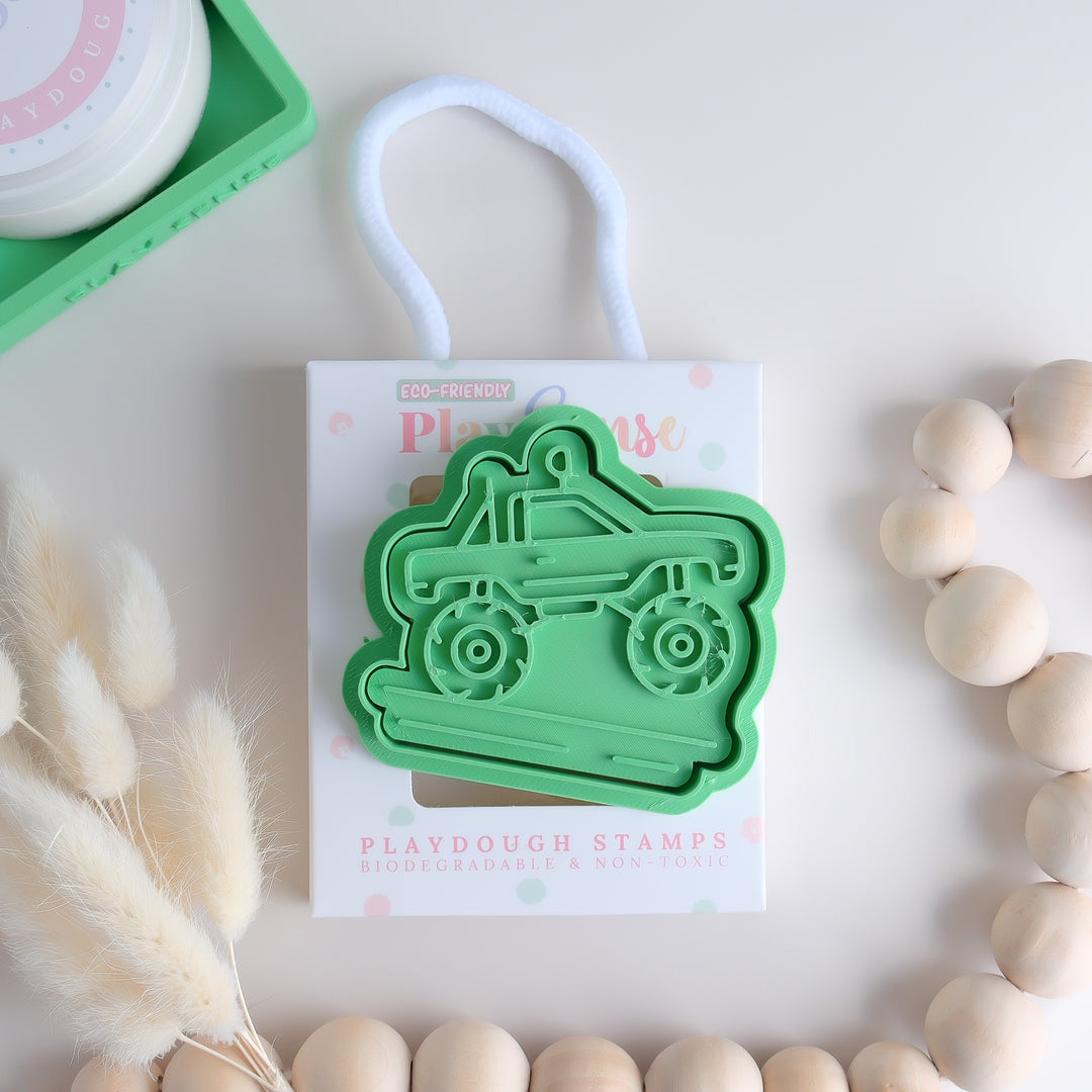 Play Sense - Eco Playdough Stamp - Monster Truck Green