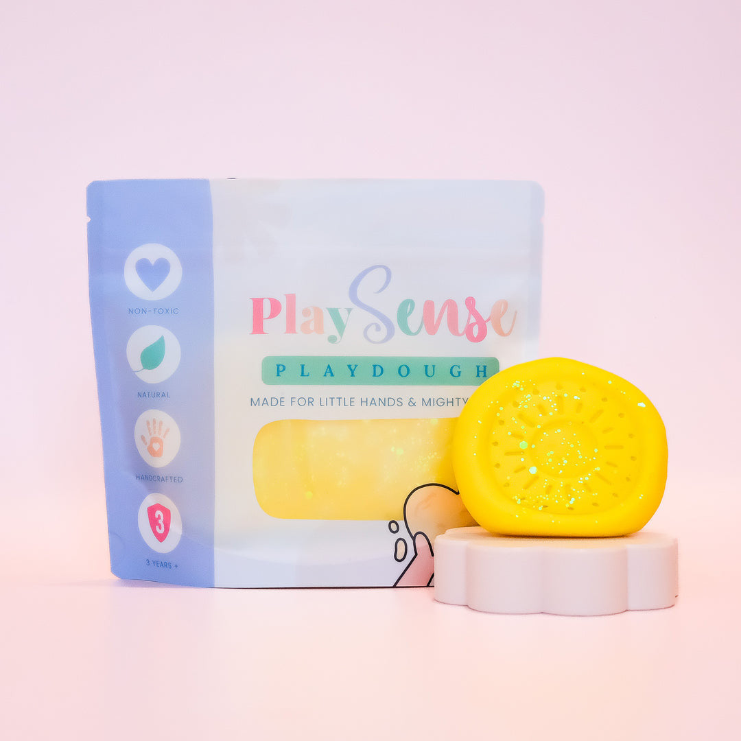 Play Sense - Glitter Dough - Yellow Banana Paddlepop Scented