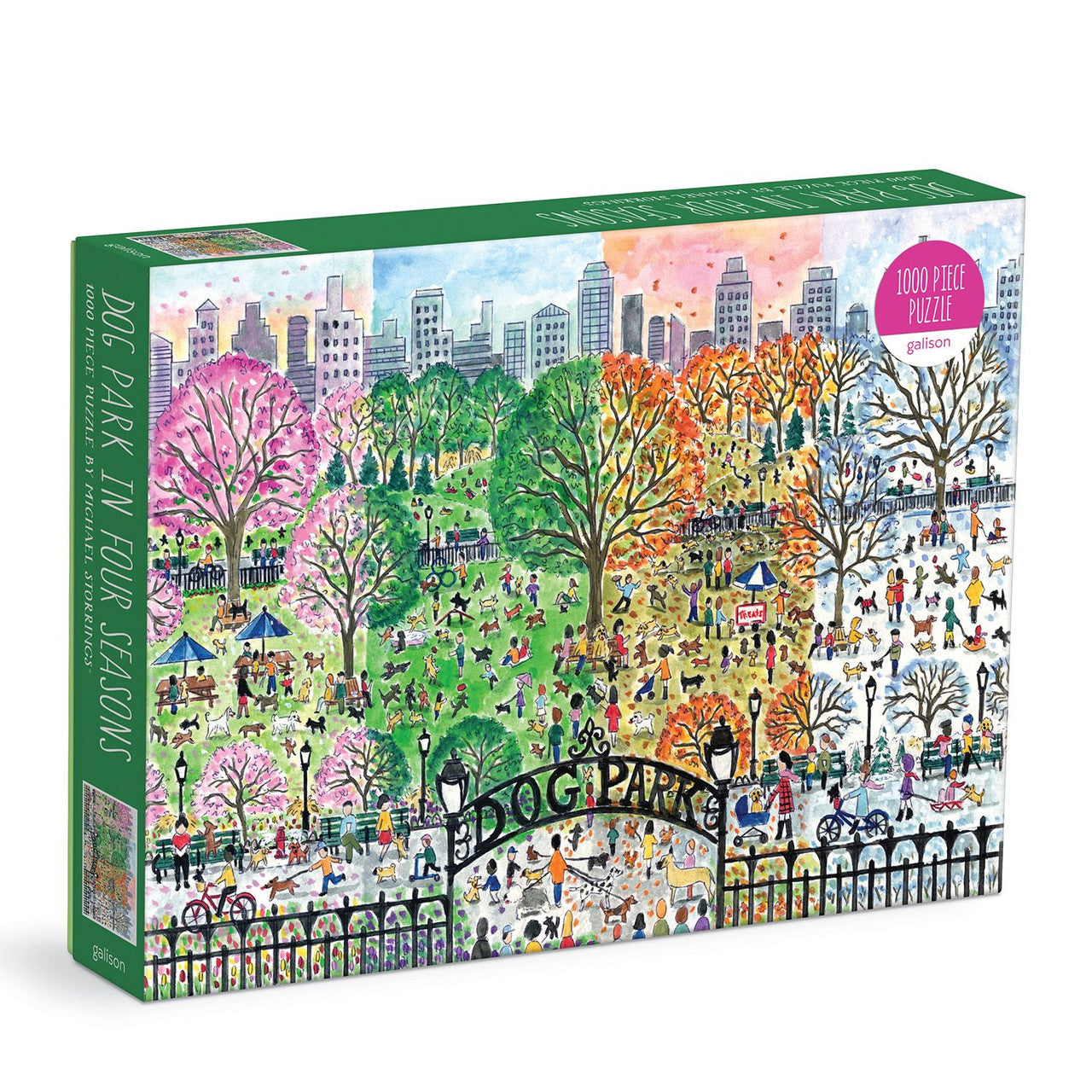 Galison 1000pc - Michael Storrings Dog Park in Four Seasons Puzzle