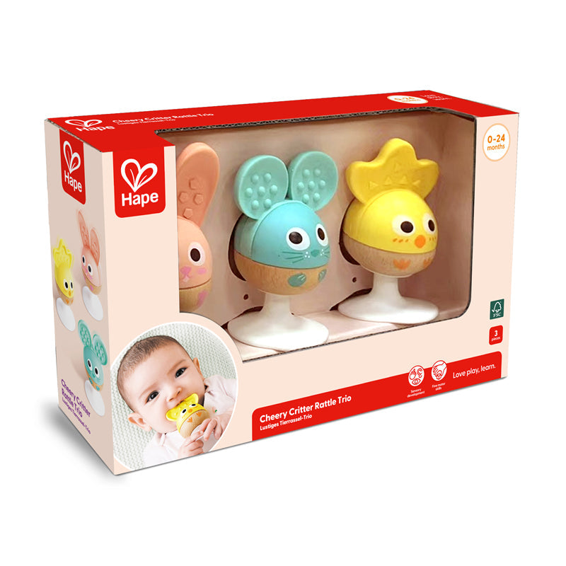 Hape - Cheery Critter Rattle Trio