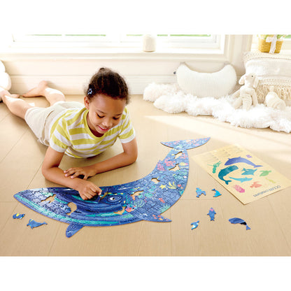 Hape - 200pc Humpback Whale Shimmer Floor Puzzle