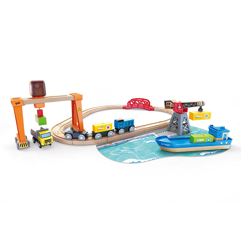 Hape Rail - Lift & Load Harbour  Set
