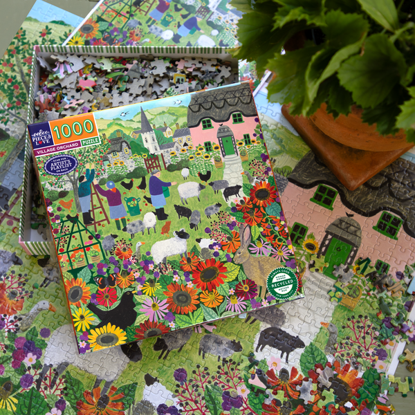 eeBoo 1000pc - Village Orchard Puzzle