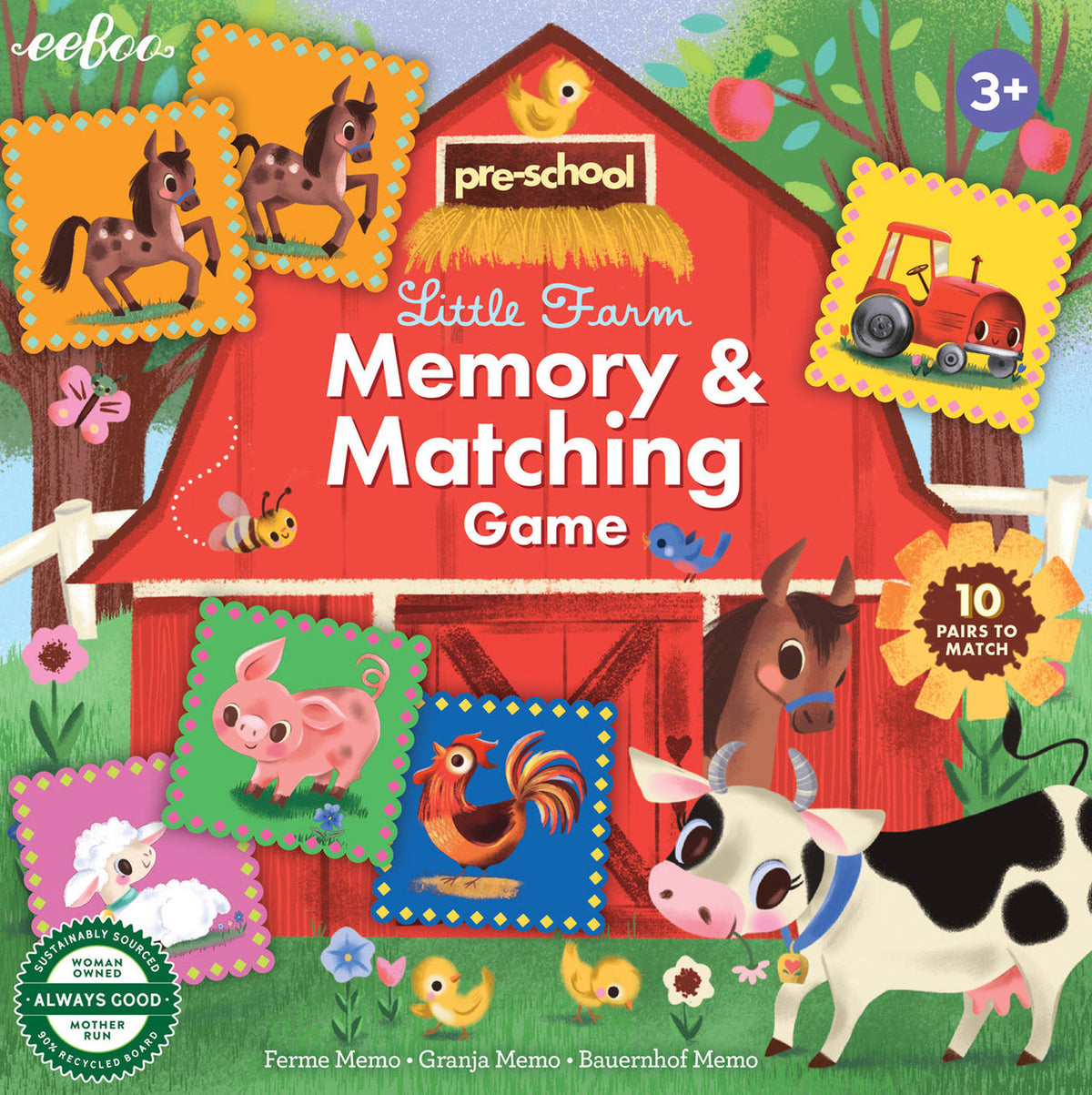 Eeboo Memory eeBoo - Memory & Matching Game – Little Farm | Discount Toy Co