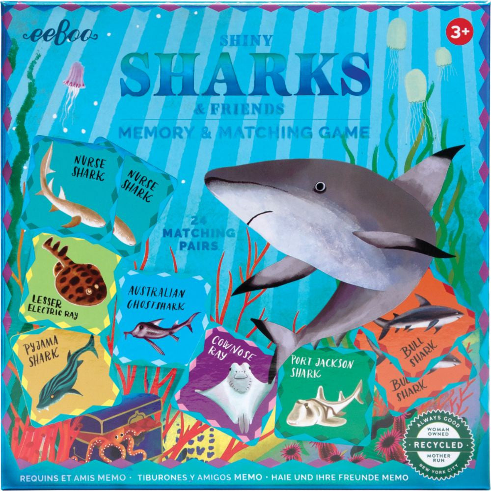eeBoo - Memory & Matching Game – Shiny Sharks & Friends