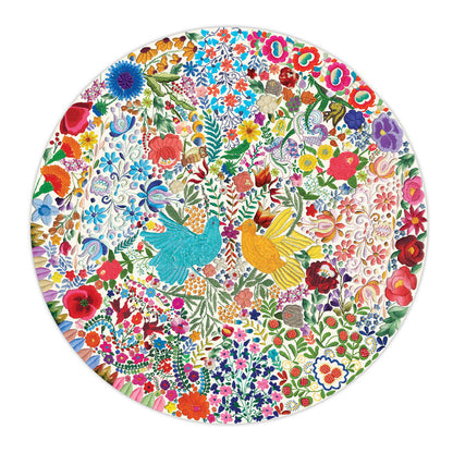 eeBoo 500pc - Blue Bird, Yellow Bird Round Puzzle