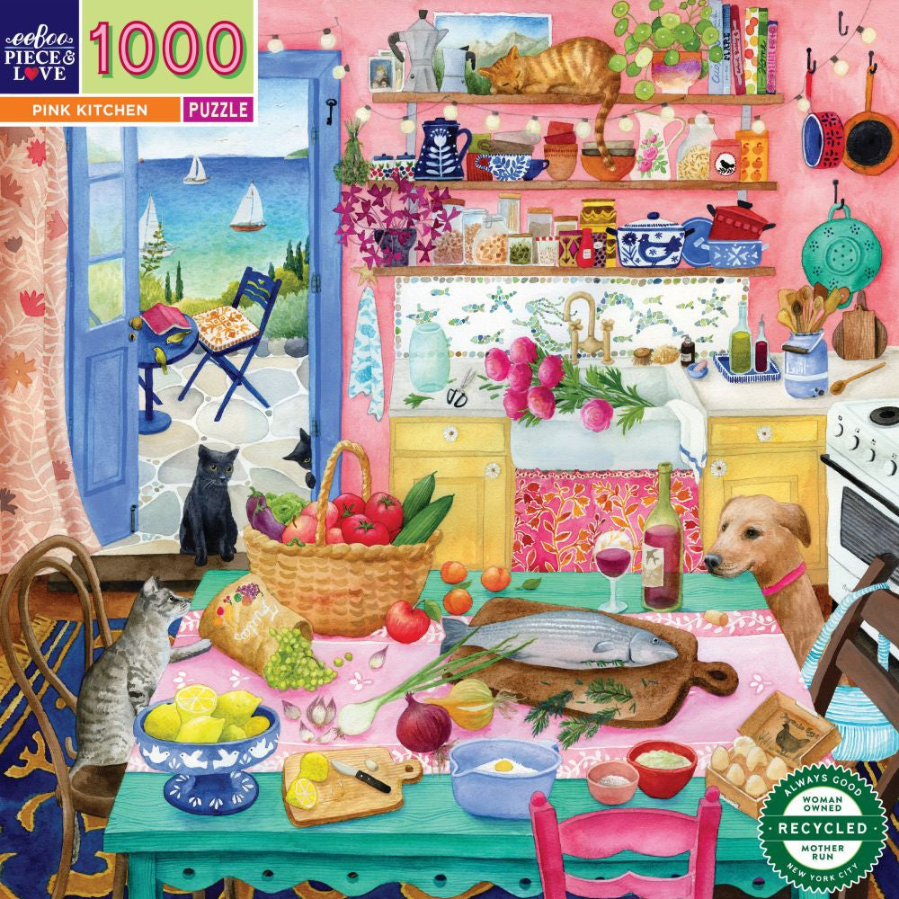 eeBoo 1000pc - Pink Kitchen Puzzle