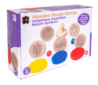 Educational Colours Wooden Dough Stamps - Indigenous Nature