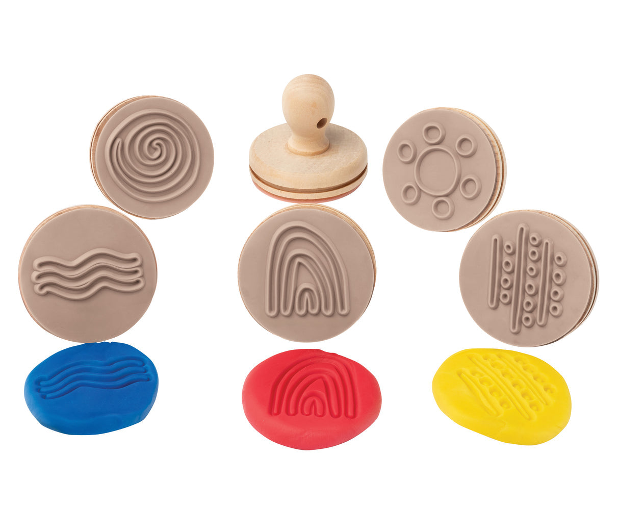 Educational Colours Wooden Dough Stamps - Indigenous Nature