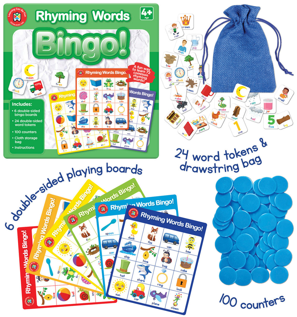 Learning Can Be Fun - Rhyming Words Bingo!