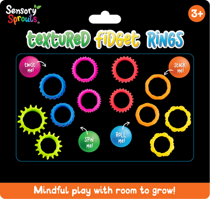 Sensory Sprouts Textured Fidget Rings Set of 12