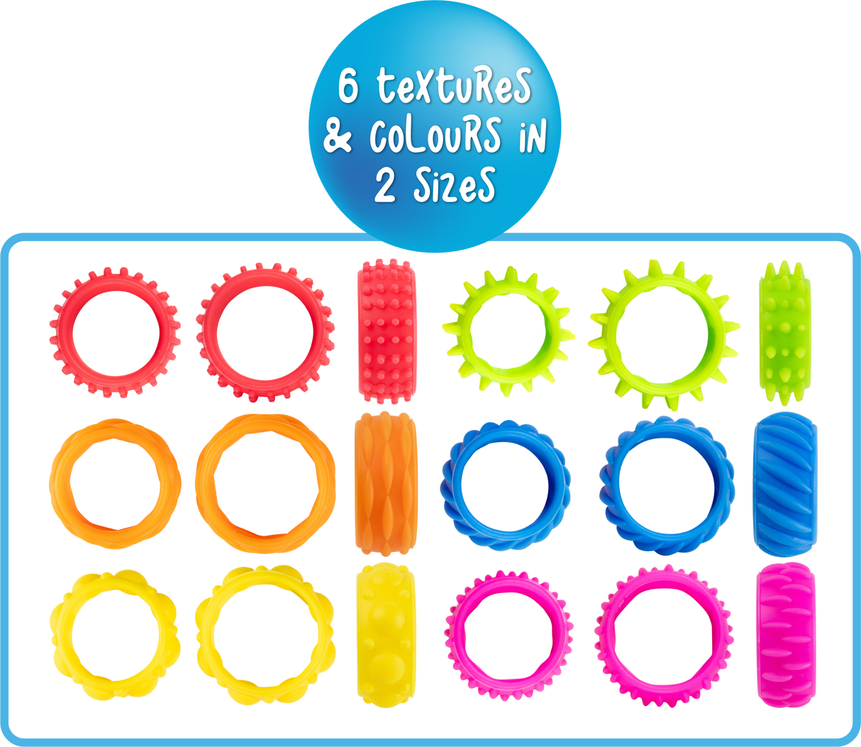 Sensory Sprouts Textured Fidget Rings Set of 12
