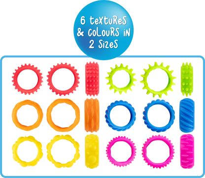 Sensory Sprouts Textured Fidget Rings Set of 12