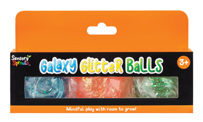 Sensory Sprouts - Galaxy Glitter Balls Orange
