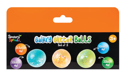 Sensory Sprouts - Galaxy Glitter Balls Orange