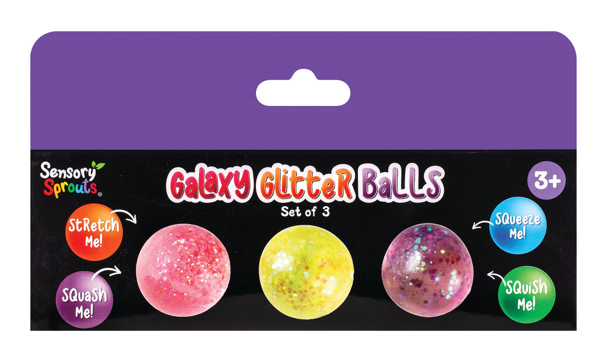 Sensory Sprouts - Galaxy Glitter Balls Purple