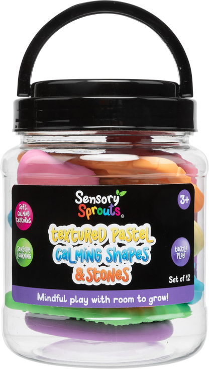 Sensory Sprouts Textured Calming Pastel Shapes & Stones Set of 12
