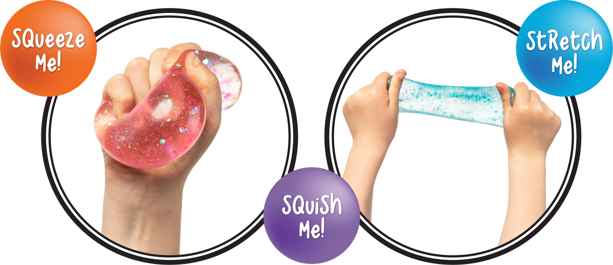Sensory Sprouts Stretch & Sparkle Shapes Jar of 12