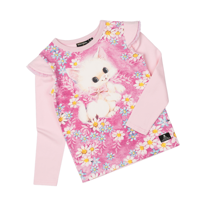 White Kitten Long Sleeve T-Shirt - Teen