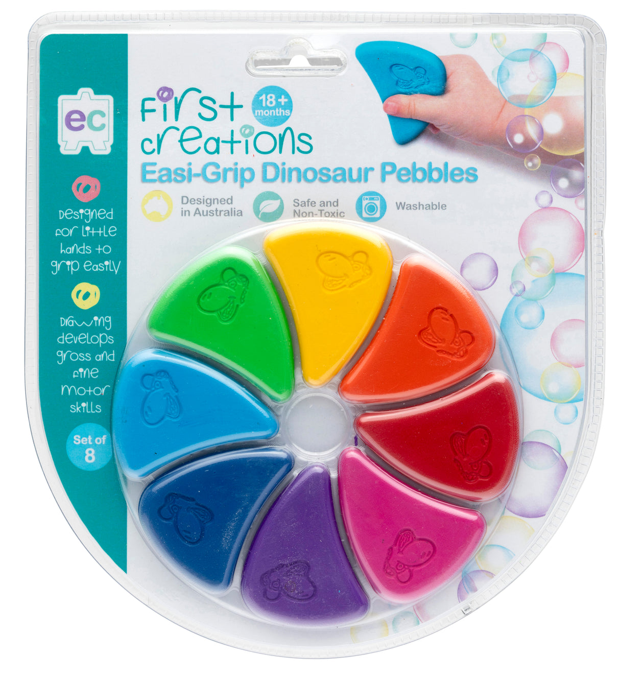 Educational Colours First Creations - Easi-Grip Dinosaur Pebbles Set of 8