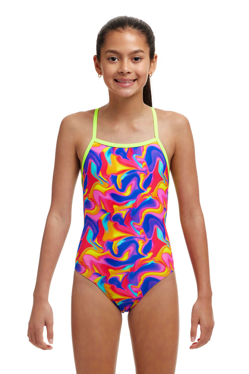 Funkita - Girls Strapped In One Piece Swimmers - Summer Swirl