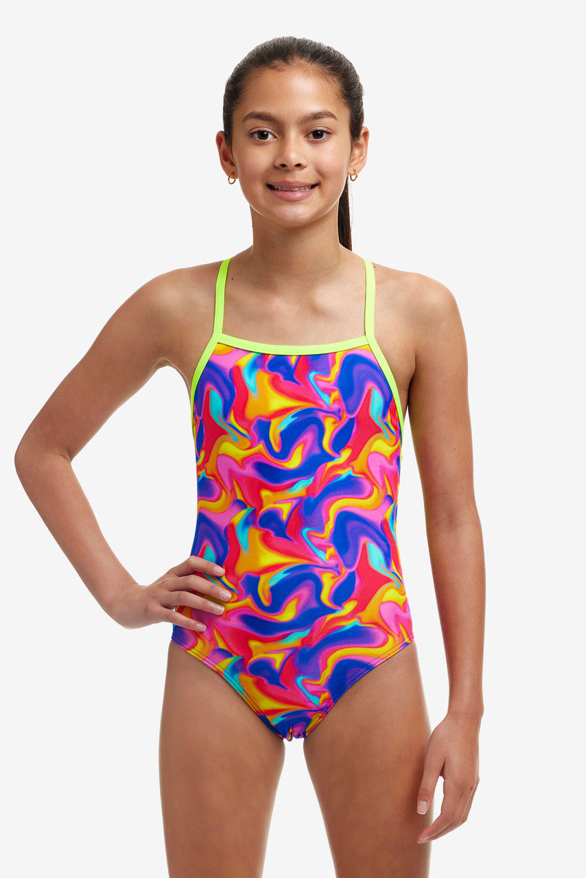 Funkita - Girls Strapped In One Piece Swimmers - Summer Swirl