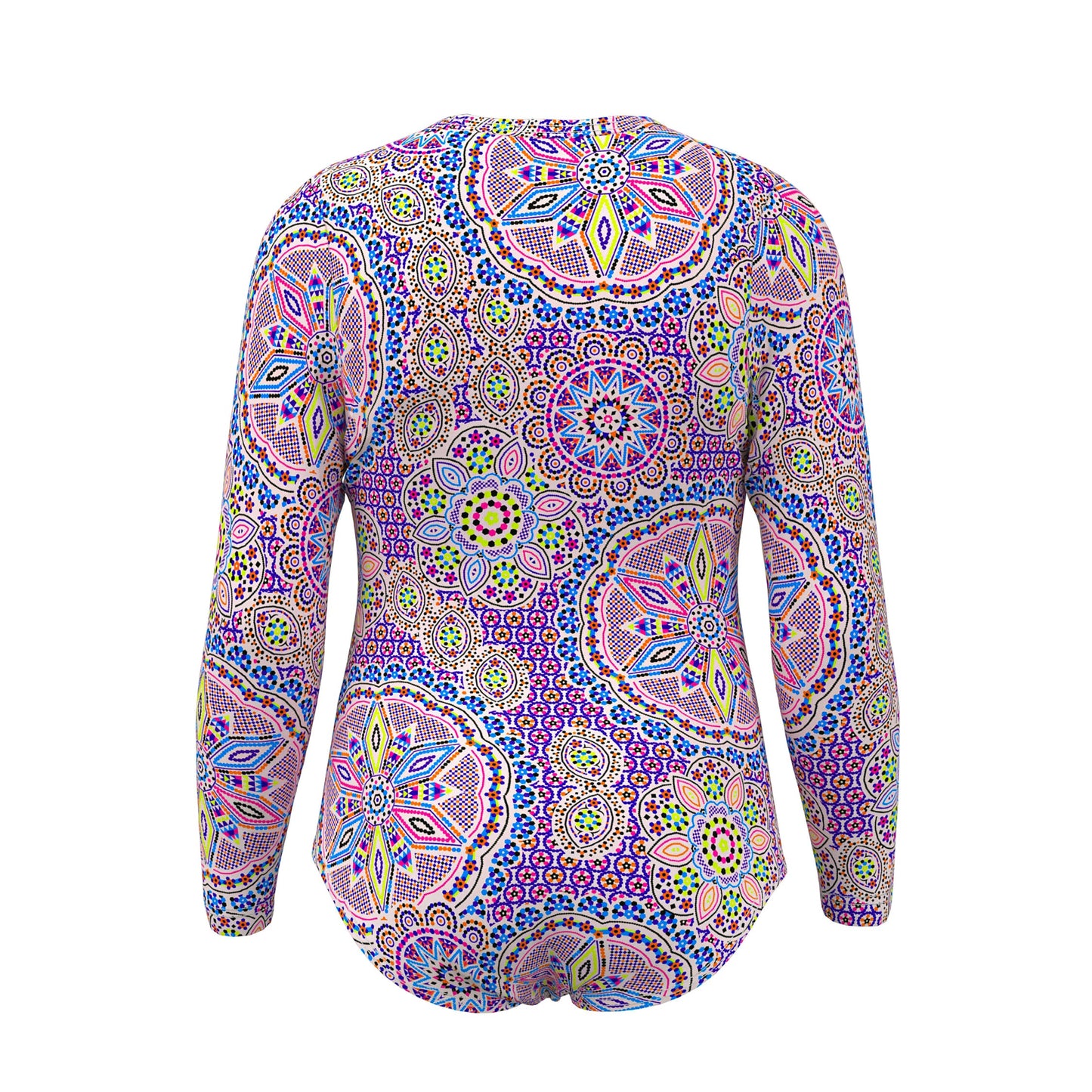 Funkita Love Lacy toddler girls sun cover one piece swimsuit with long sleeves and front zip, shown from the front