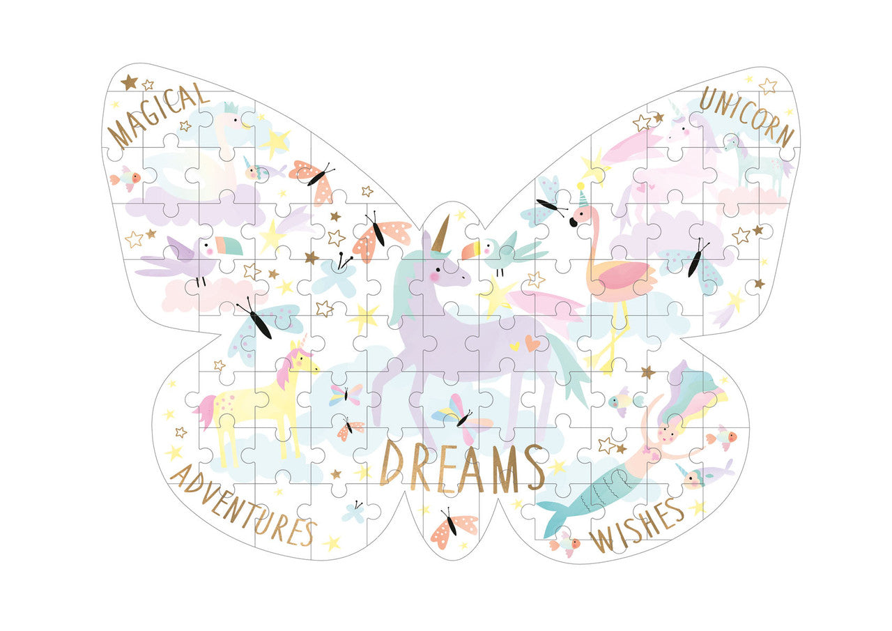 Floss & Rock 80pc -  Fantasy Butterfly Shaped Puzzle