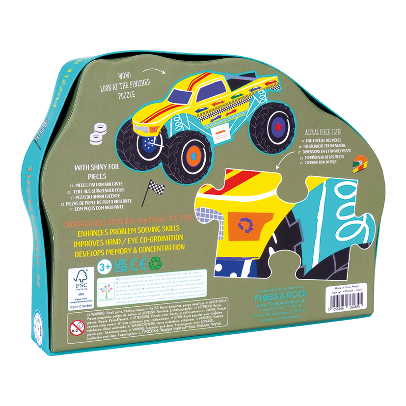 Floss & Rock 20pc - Cars Shaped Puzzle